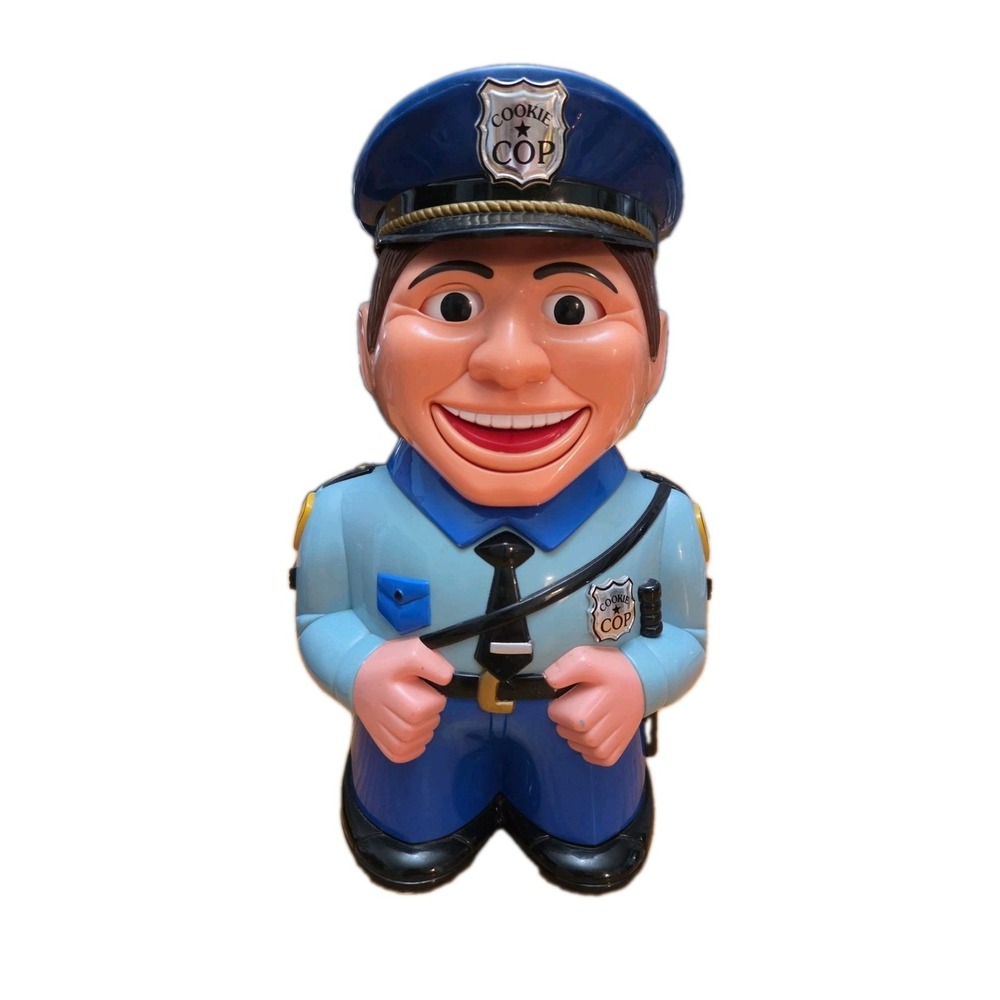 Talking Cookie Cop Jar "Stop Move Away From The Cookie Jar"  Vintage * Read *